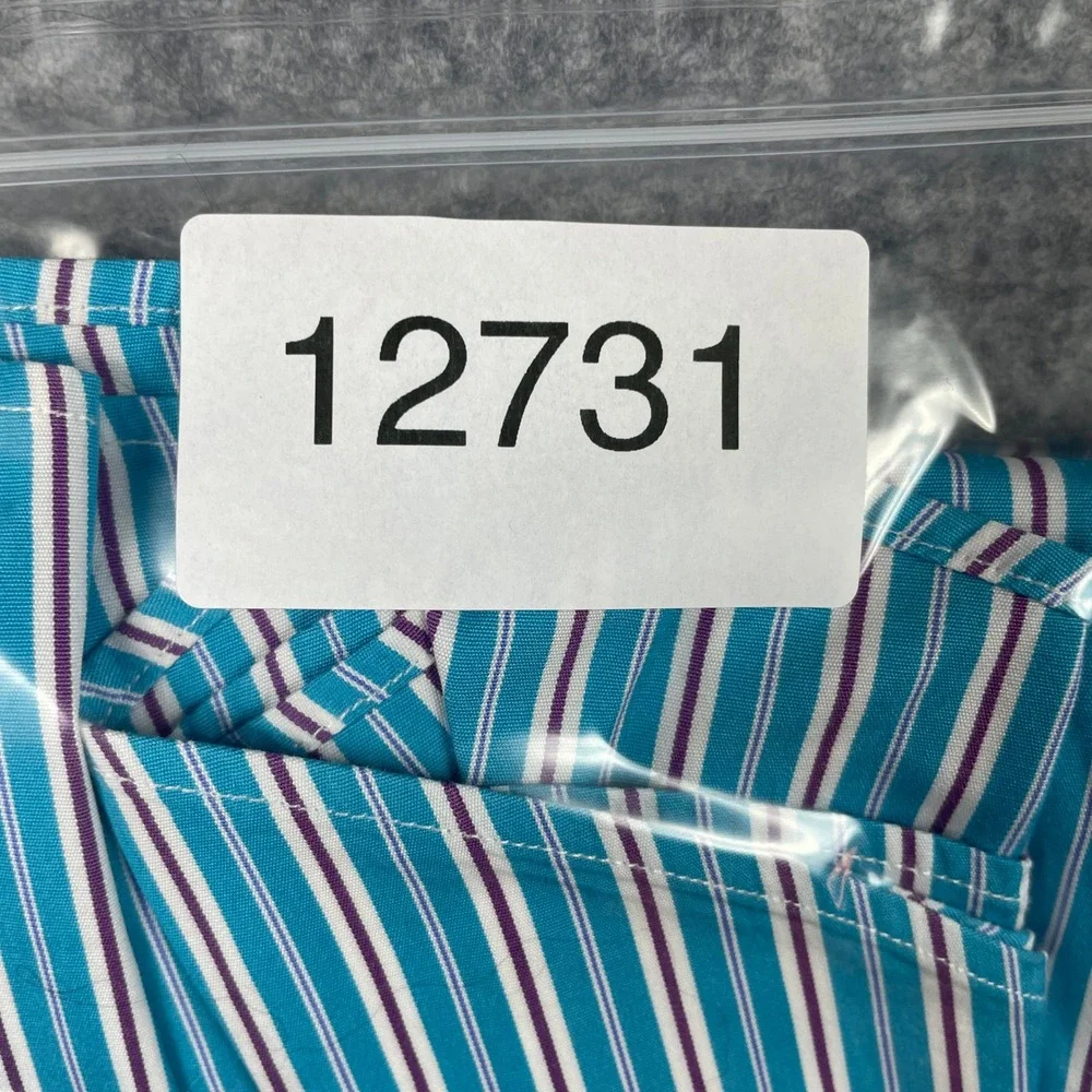 Ralph Lauren Shirt Mens XXL Teal Stripe Classic Fit Long Sleeve Preppy 90s